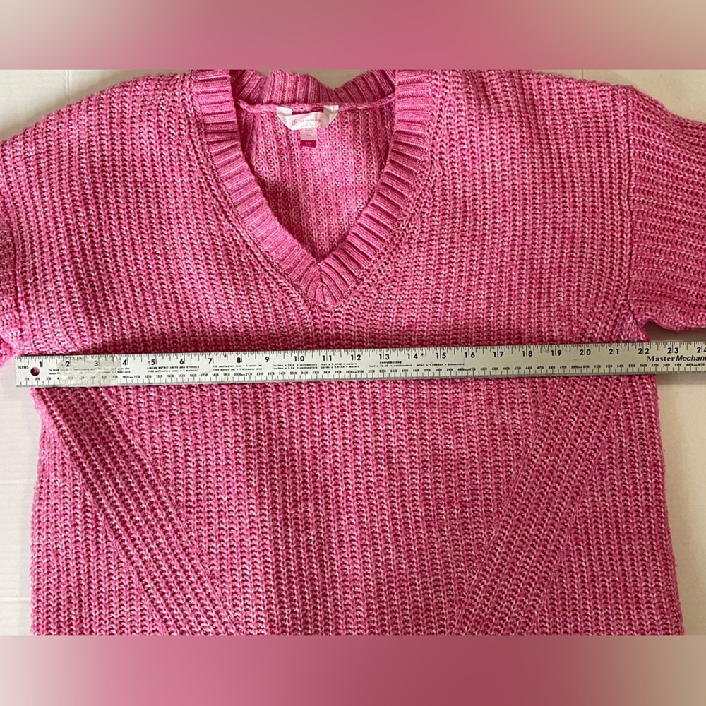 No Boundaries Pink Chunky Knit V-Neck Sweater | Size XXL (19) - Picture 5 of 11